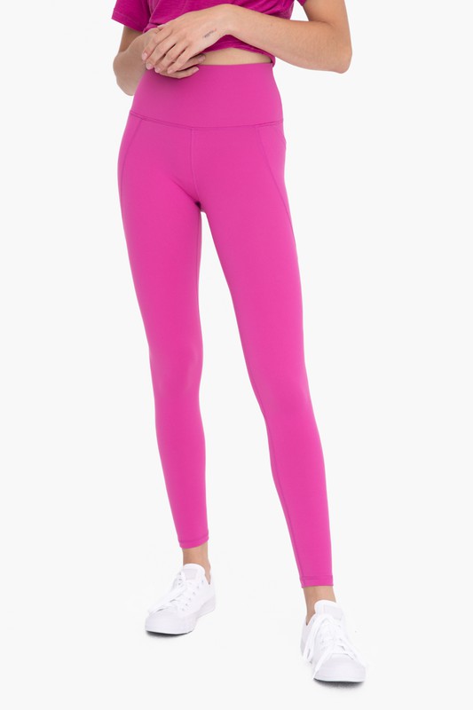 Tapered Band Essential Solid Highwaist Leggings - Luxxfashions