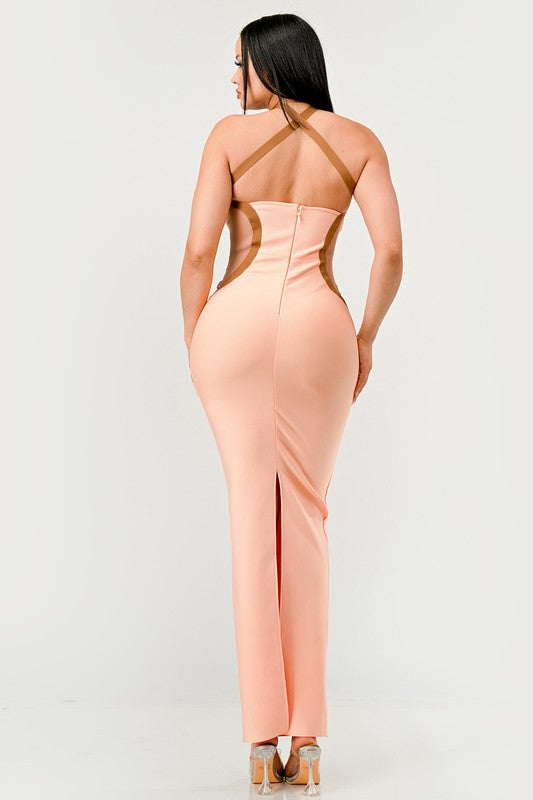 Peaches and Cream Infinity Gown Bandage dress