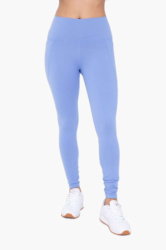 Tapered Band Essential Solid Highwaist Leggings - Luxxfashions
