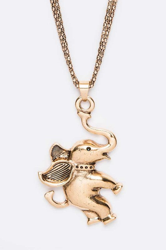 Happy Elephant Pendant Necklace