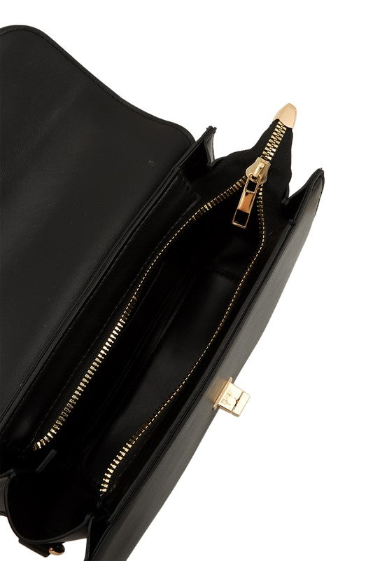 Metal H Buckle and Square Pu Leather Bag