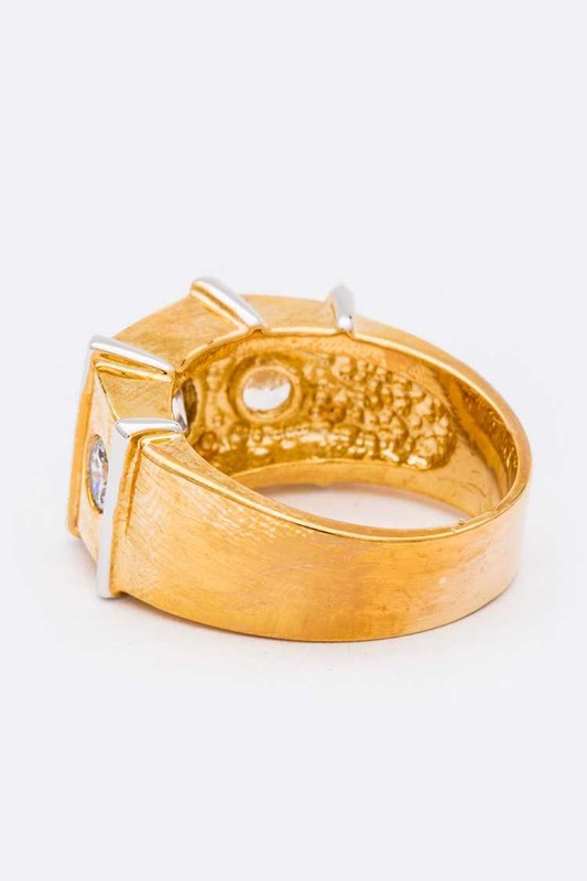 Unisex Iconic CZ Gold Ring