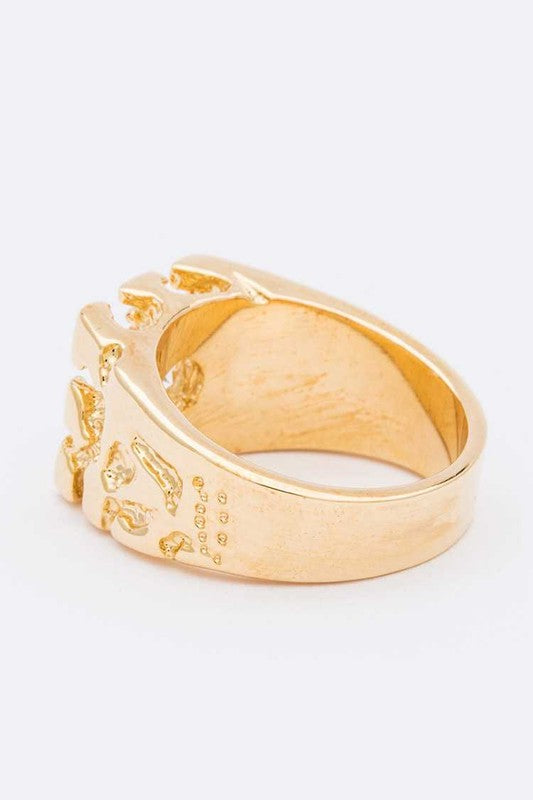 Textured Iconic Gold Ring