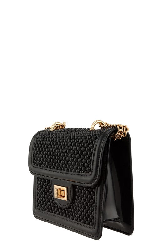 Metal Square Buckle Crossbody Chain Jelly Bag
