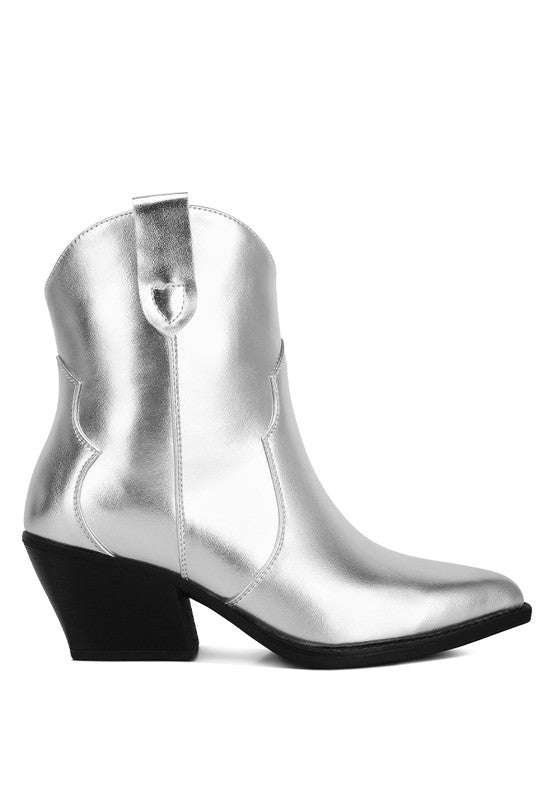 Faux Leather Bootie - Wales Metallic