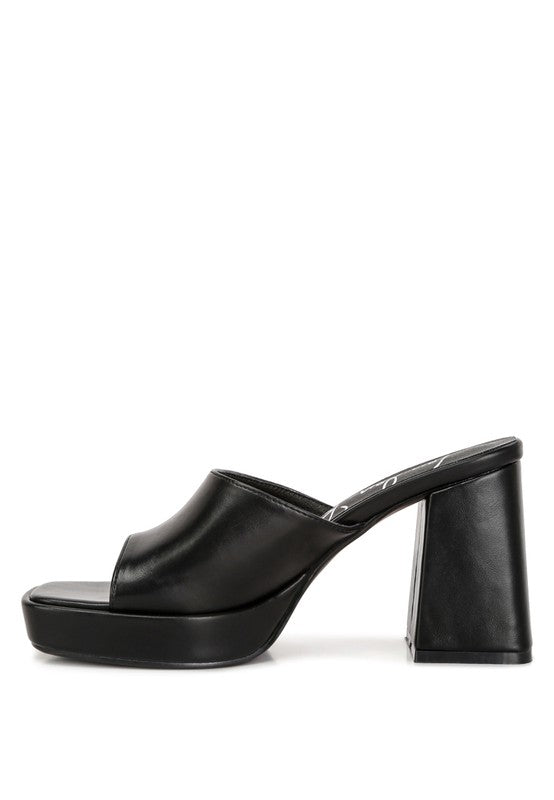 Flared Block Heel Sandals - Flexy  Fashionable