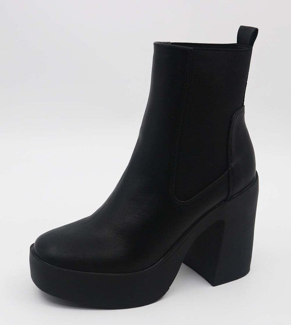 Platform Boots with Elastic Side Band