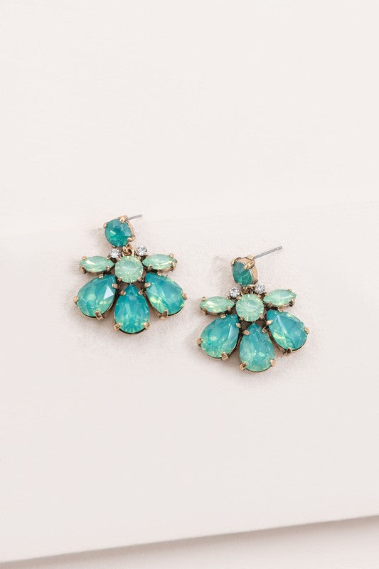 Water Lily Stone Earrings - Luxxfashions