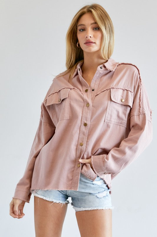 Button Down Shirt With Pockets - Luxxfashions