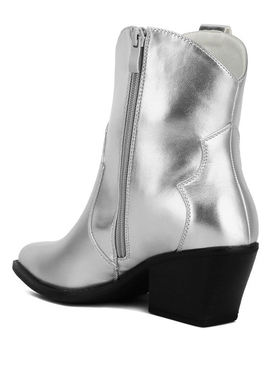 Faux Leather Bootie - Wales Metallic