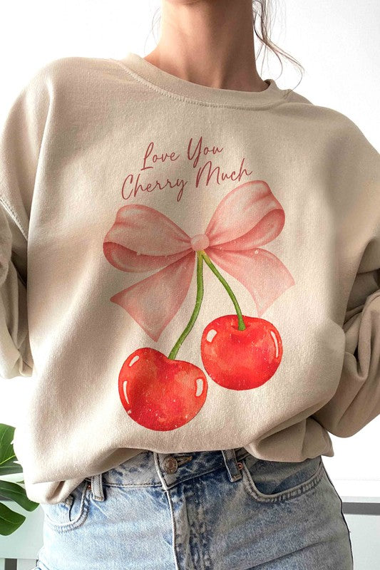 PLUS SIZE - LOVE YOU CHERRY MUCH Sweatshirt - Luxxfashions