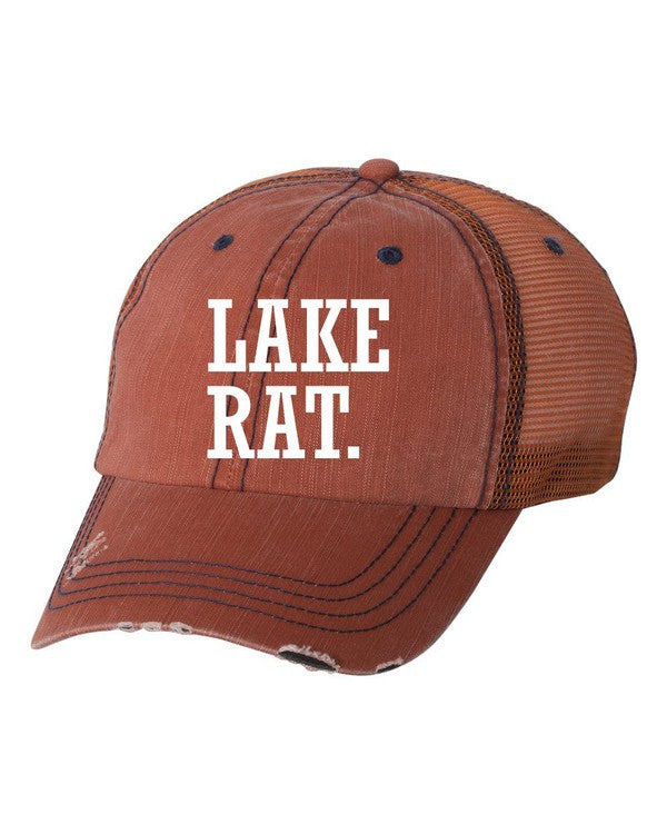 Lake Rat Embroidered Trucker Hat - Luxxfashions