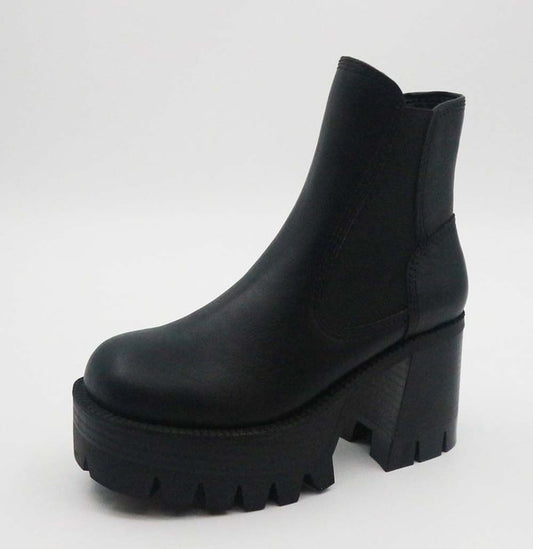 High Platform Bootie with Cork and Rubber Soles - Size