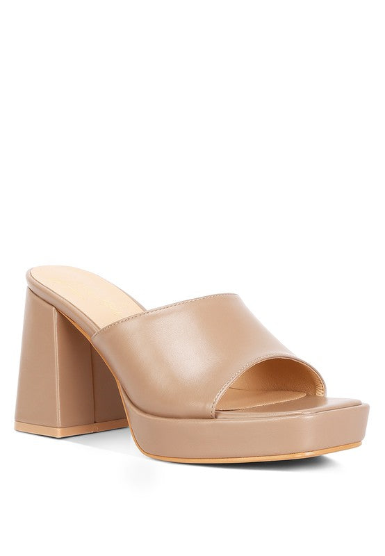 Flared Block Heel Sandals - Flexy  Fashionable