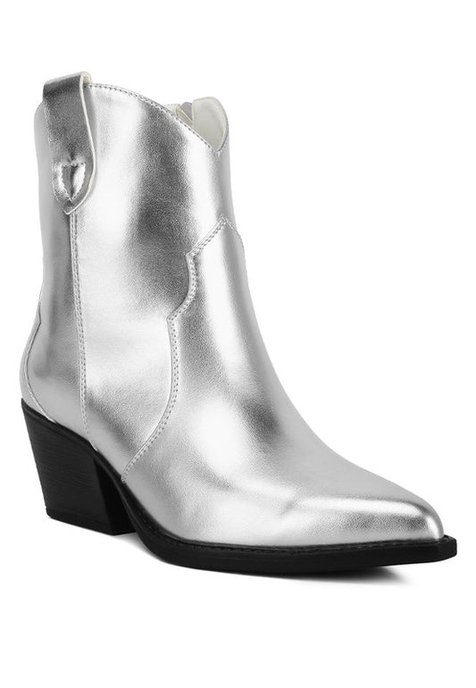 Faux Leather Bootie - Wales Metallic