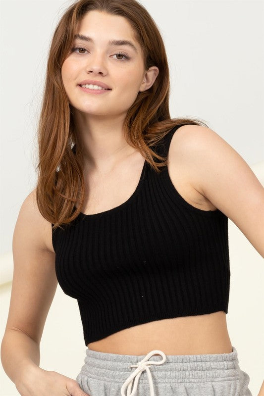 Perfect Girl Ribbed Open-Back Crop Top - Luxxfashions