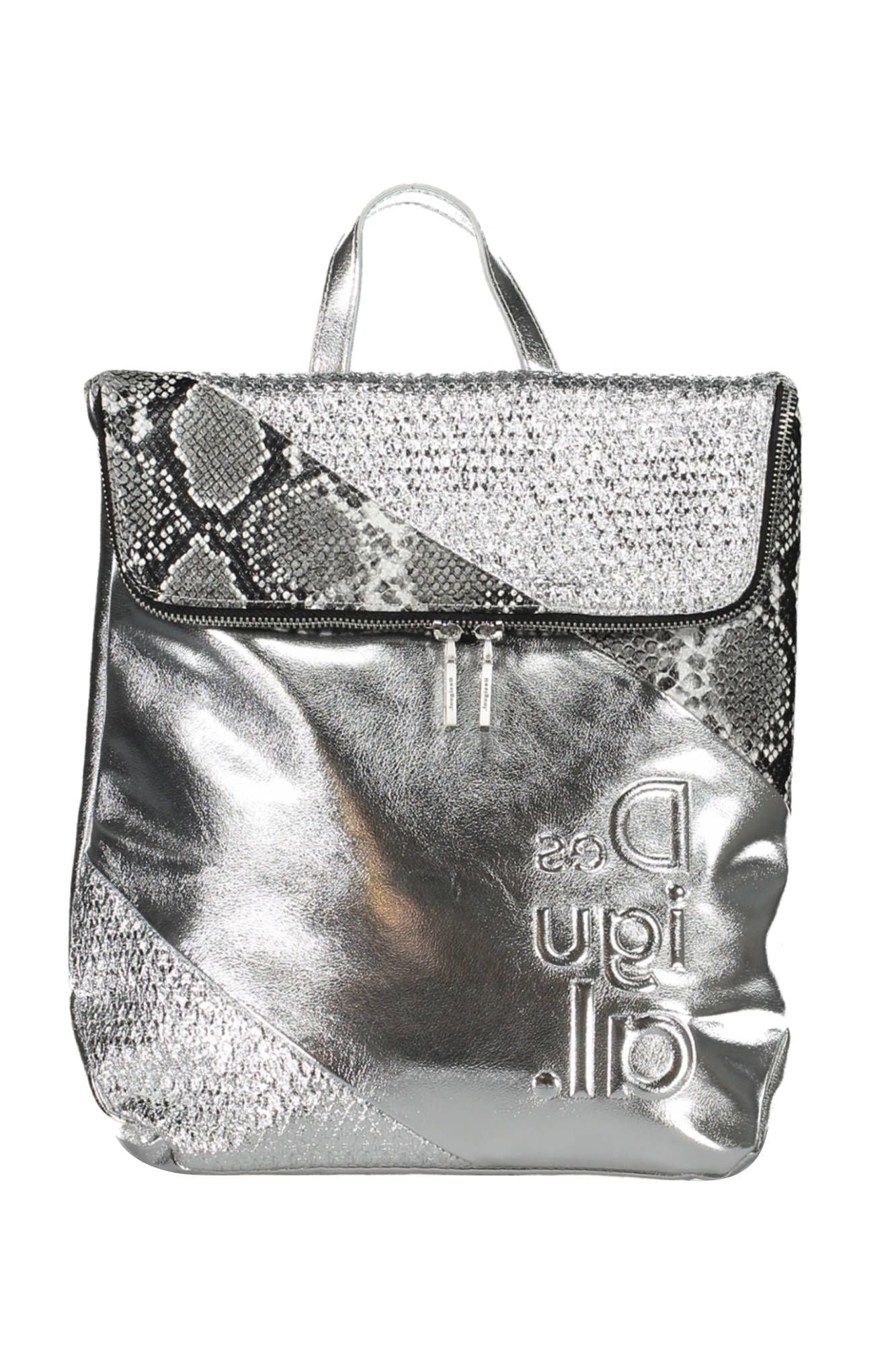 Desigual Silver Polyurethane Backpack